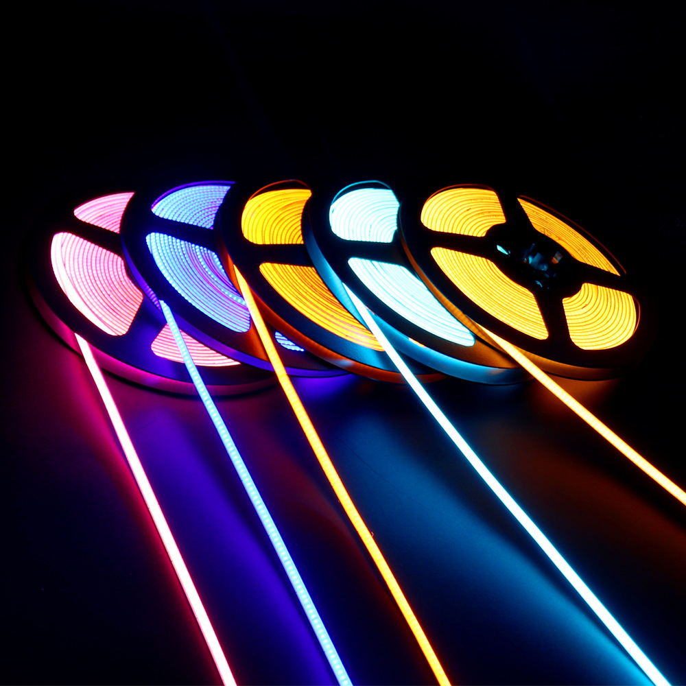 DC12/24V 4MM Super Narrow 480LEDs/M High Density Single Color 90 CRI LED Flexible COB Strip Light 16.4ft/5m per Roll DC12/24V 4MM Super Narrow 480LEDs/M High Density Single Color 90 CRI LED Flexible COB Strip Light 16.4ft/5m per Roll